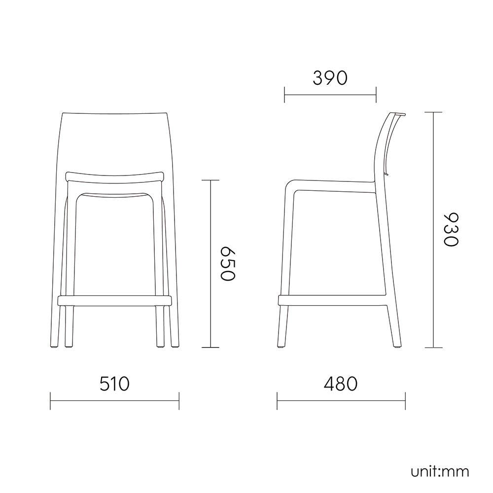 Lagoon Furniture America Corp - Wholesale Stool - Lagoon SENSILLA 7211C Stackable Counter Stool - 2 pcs / set7