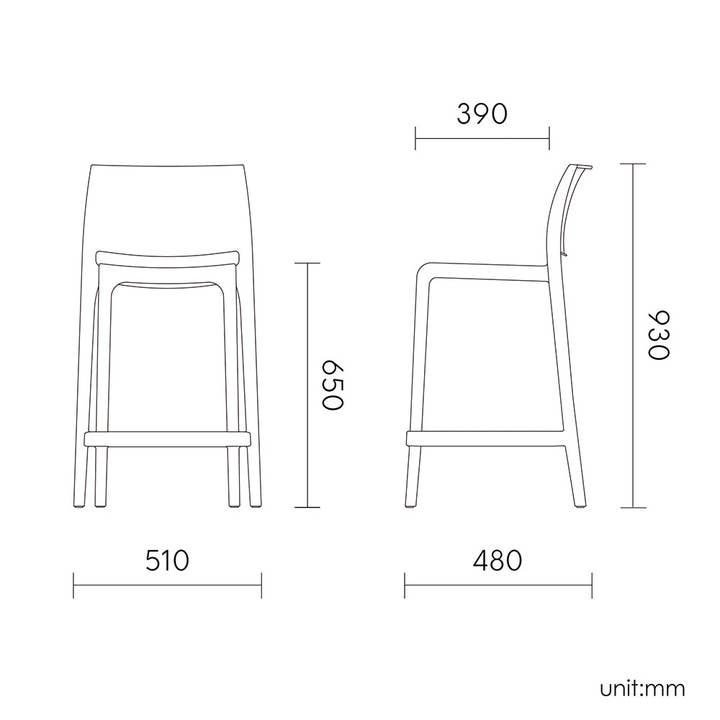 Lagoon Furniture America Corp - Wholesale Stool - Lagoon SENSILLA 7211C Stackable Counter Stool - 2 pcs / set7
