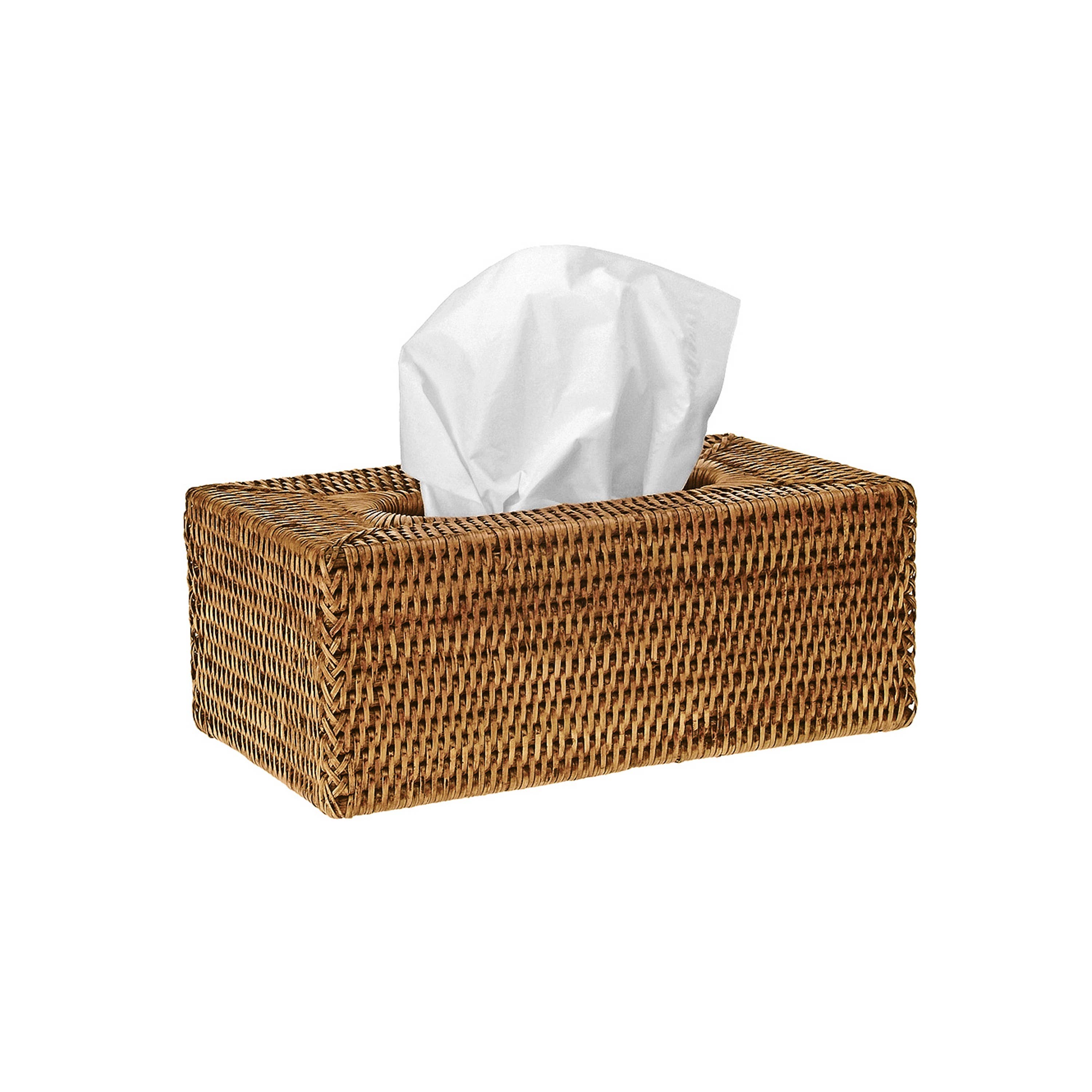 Pagan - Wholesale Tissue Box - Honey rattan tulle rectangular tissue box