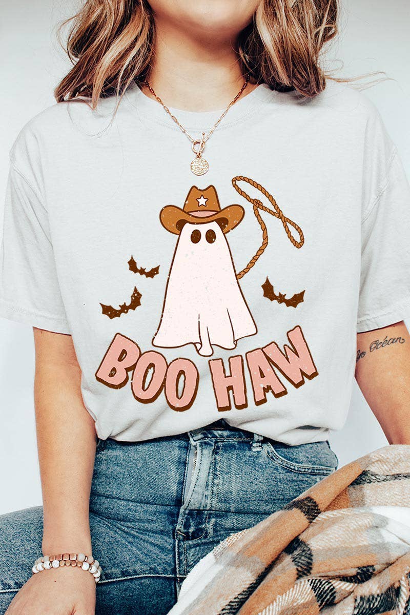 Pink Irene Wholesale - Wholesale Screen Printed T-Shirt - Women's - WESTERN HALLOWEEN GARMENT DYED GRAPHIC TEE2