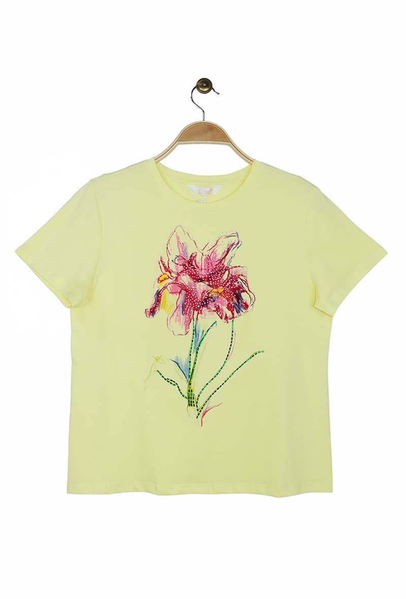 Attrait Paris - Wholesale Screen Printed T-Shirt - Women's - Cotton T-shirt with floral print6