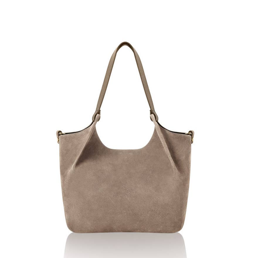 MONTTE DI JINNE - Vendita all'ingrosso Tracolla - Donna - Borsa grande in pelle scamosciata italiana premium con pochette interna2