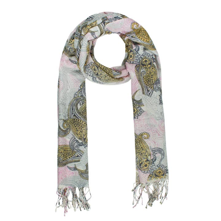 Écharpe légère à imprimé cachemire multicolore pour la vente par Miniapparels