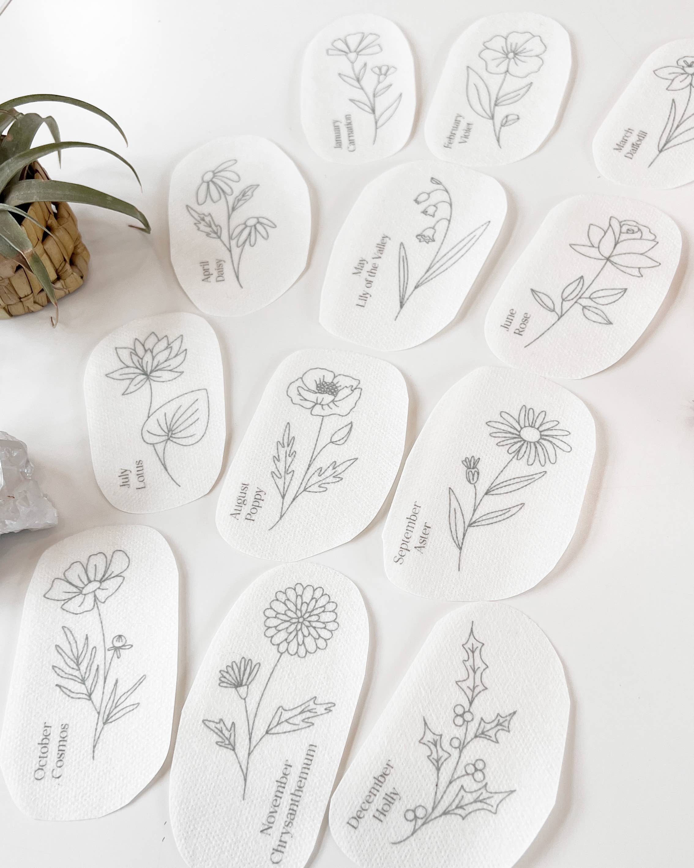 Urbann Nest - Wholesale Embroidery/Cross Stitch Supplies - Birth Flower Embroidery Stick and Stitch Packs2