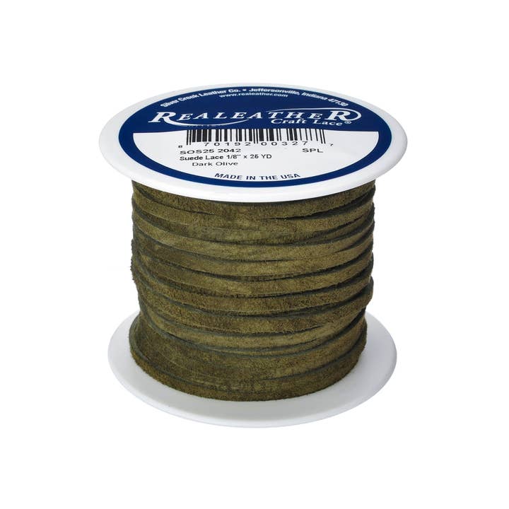 Realeather - Vendita all'ingrosso Attrezzature per lavoretti e fai da te - Rocchetto di camoscio, 1/8" x 25 yds17