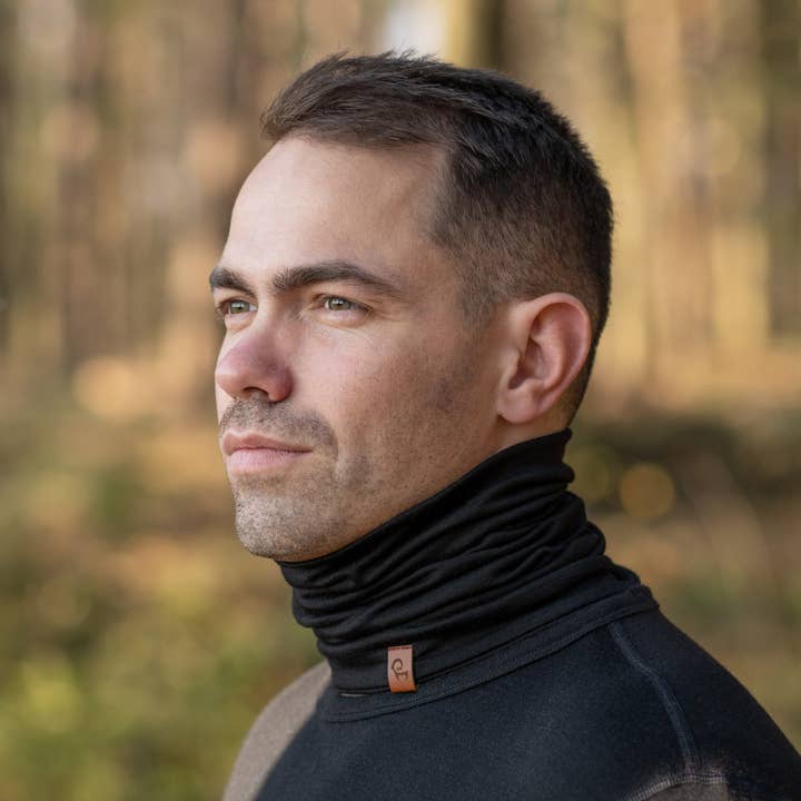 Men's Merino Neck Gaiter / Face Mask Black for wholesale on Faire2