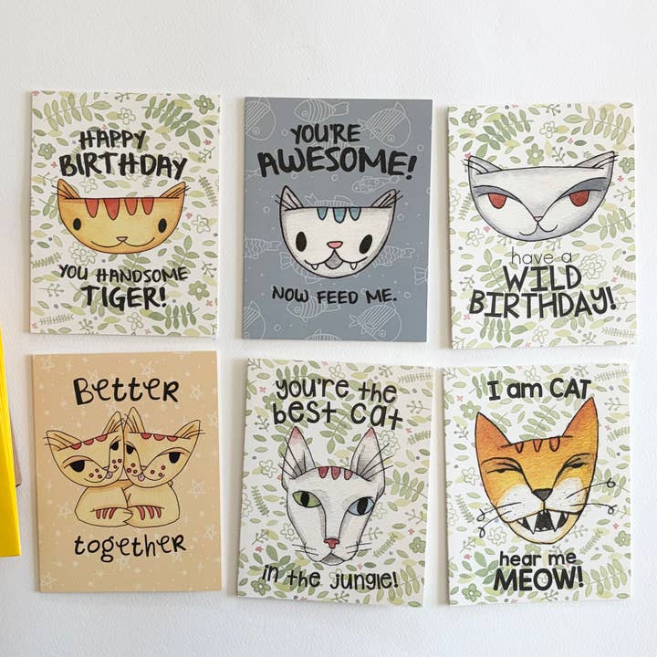 Pack de 6 Feline Friendlies pour la vente par Cat People Press