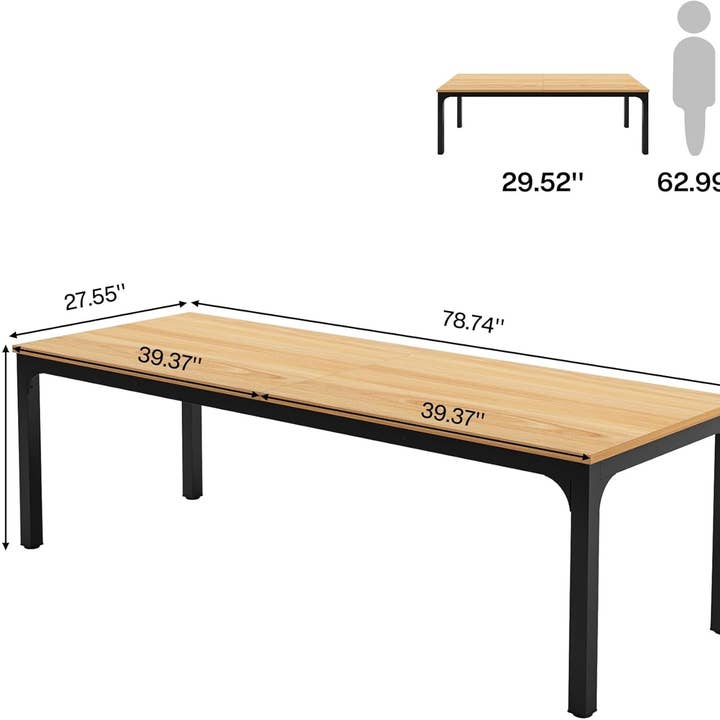 Light Walnut 78.7 Inch Extra Long Dual Workstation Desk For Two for wholesale on Faire2