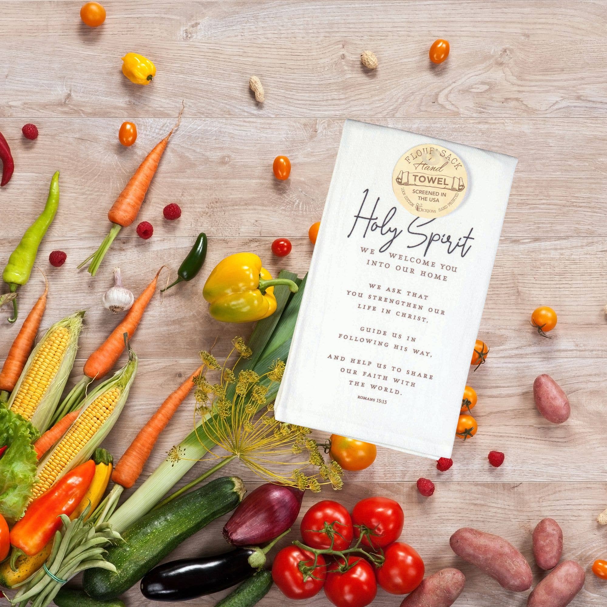 Dicksons - Wholesale Tea Towel - Towel Floursack Holy Spirit We Welcome1