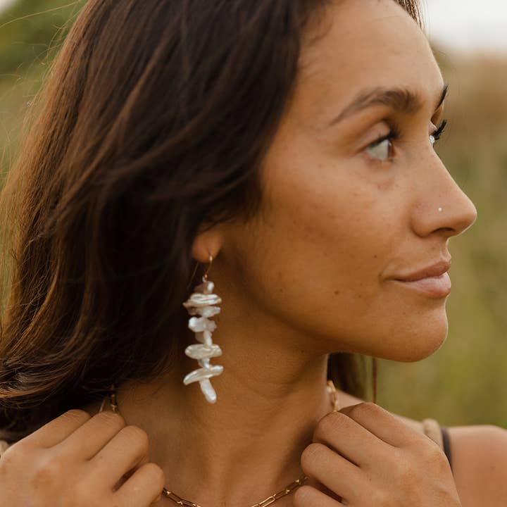 Maui Pearl Earring for wholesale by Meghan Bo Designs