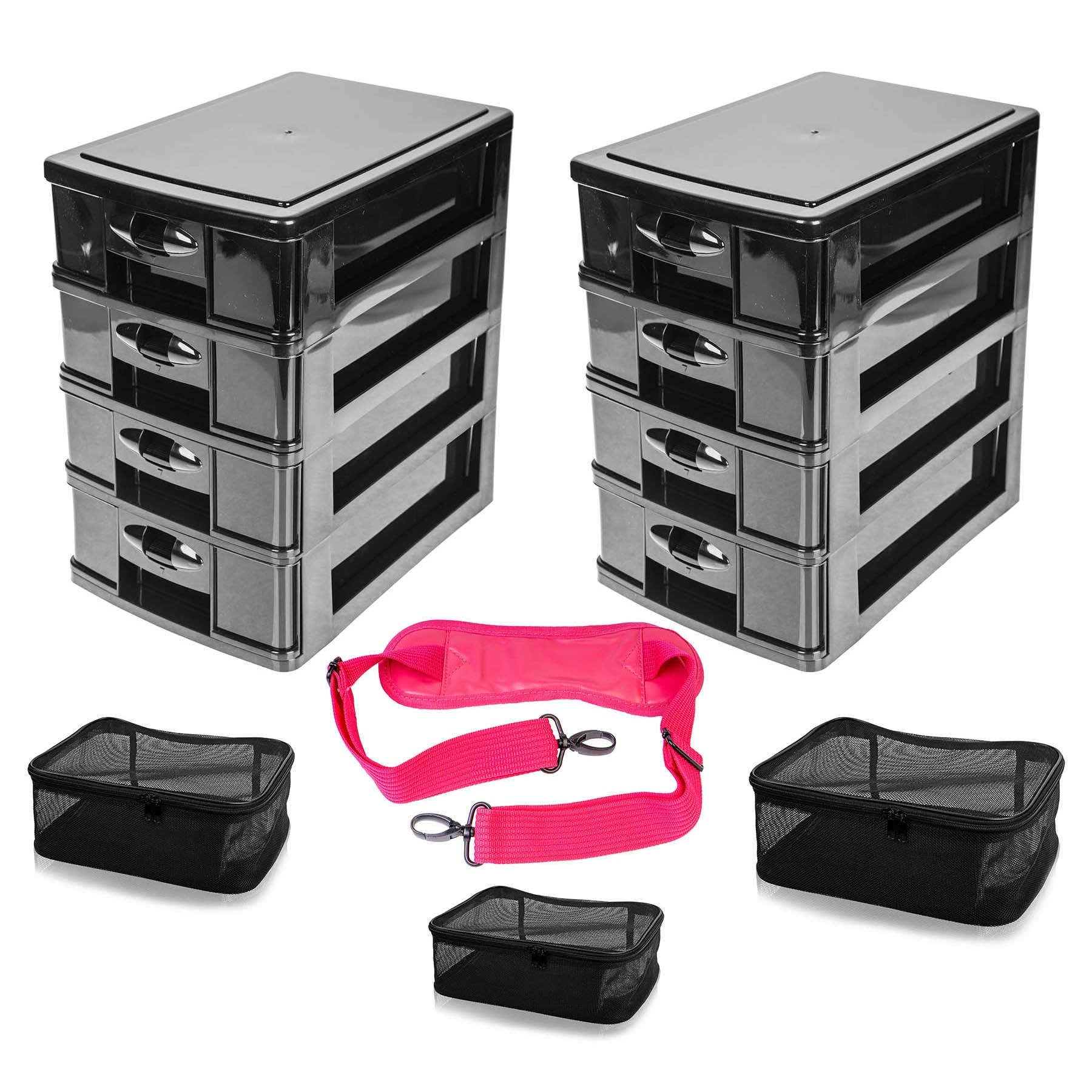 SHANY Cosmetics - Wholesale Makeup Storage Box - Soft Makeup Artist Rolling Trolley Cosmetic Case with Free Set of Mesh Bag5