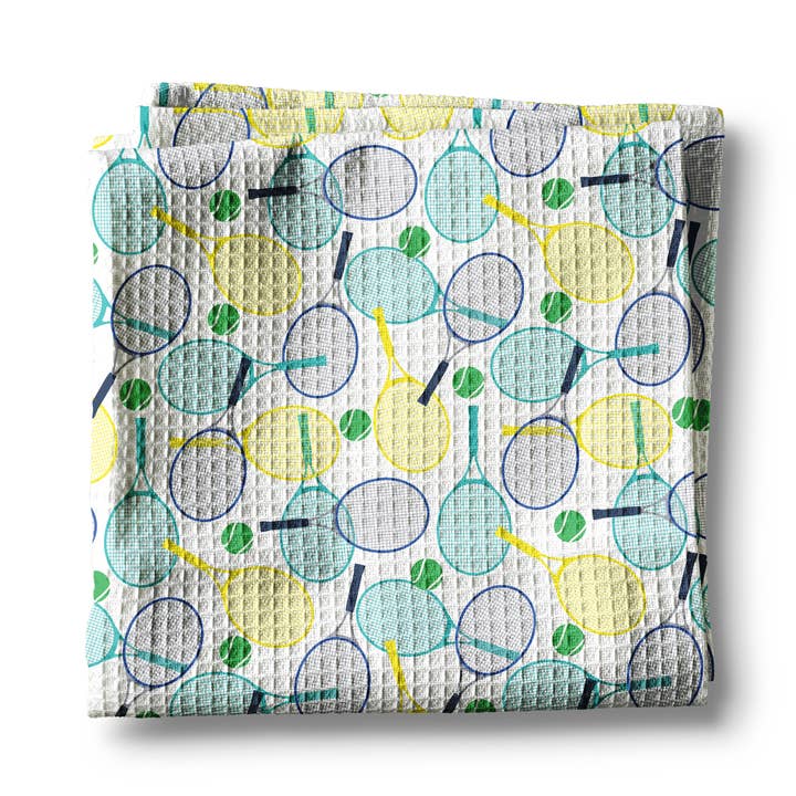 Tennis Racket Fitness Preppy Kitchen Towel Waffle Gift Team for wholesale by Canary Road