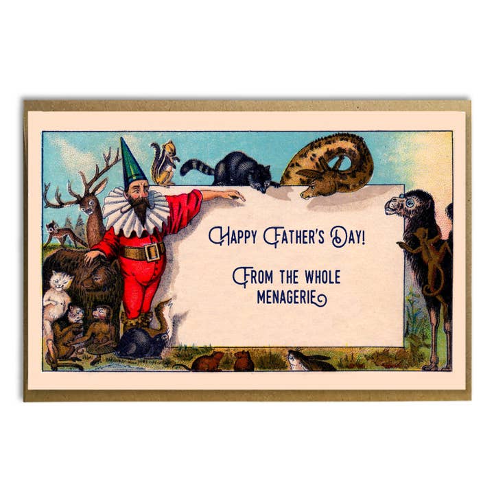 Glad Fars dag fra hele menageriet; Vintage dyr for engroshandel hos A Zillion Dollars