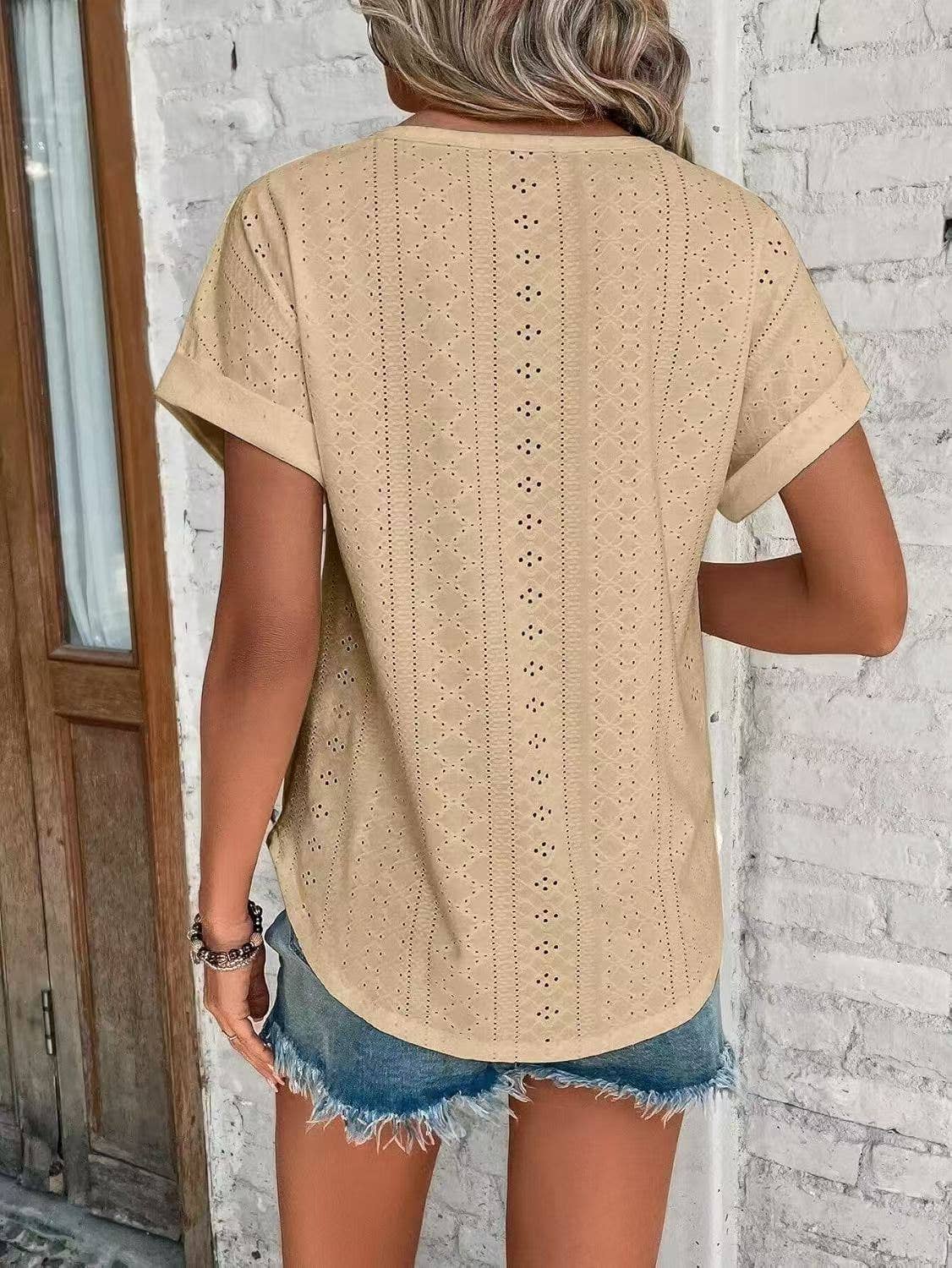 Lovesoft - Wholesale Blouse - Dames - Dames Casual Korte Mouw Shirts Effen Kleur Trendy Blouses12