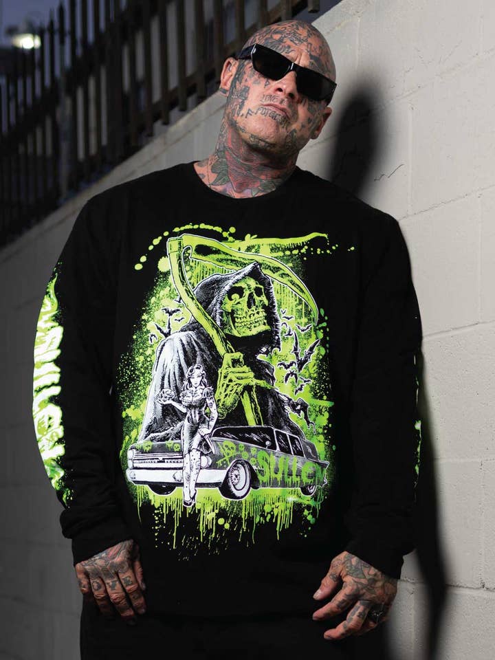 JET BLACK Never Late French Terry Longsleeve for wholesale on Faire1