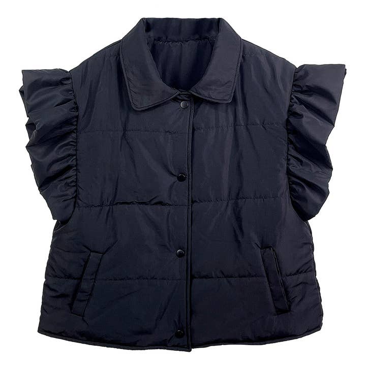 Fashion City – wholesale Väst - Dam – Volang Kortärmad Puffer Vadderad Väst