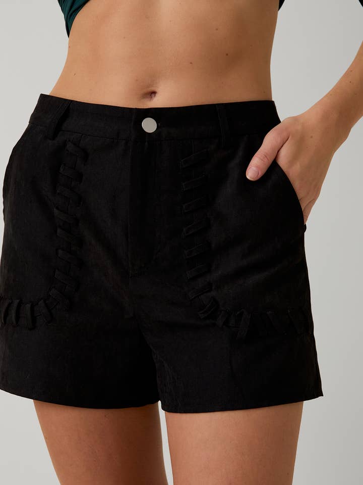 LACING POCKET DETAILED SHORTS for wholesale by Sunday Edition