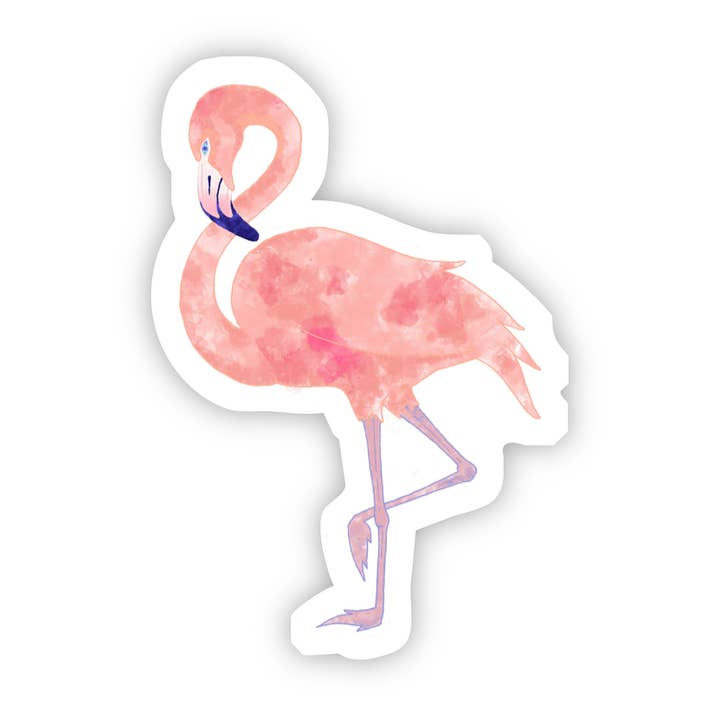 Flamingo Watercolor Sticker for wholesale by Big Moods