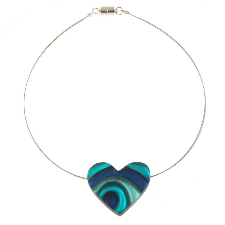 Heart Swirl Pendant Necklace, 18”, Magnetic Clasp, 3 Colors for wholesale by Origin Jewelry