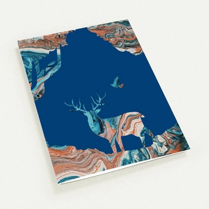 THE STAG - Pak van 10 dubbelgevouwen kaarten (standaard enveloppen) voor wholesale door PATRICKASTWOOD.COM