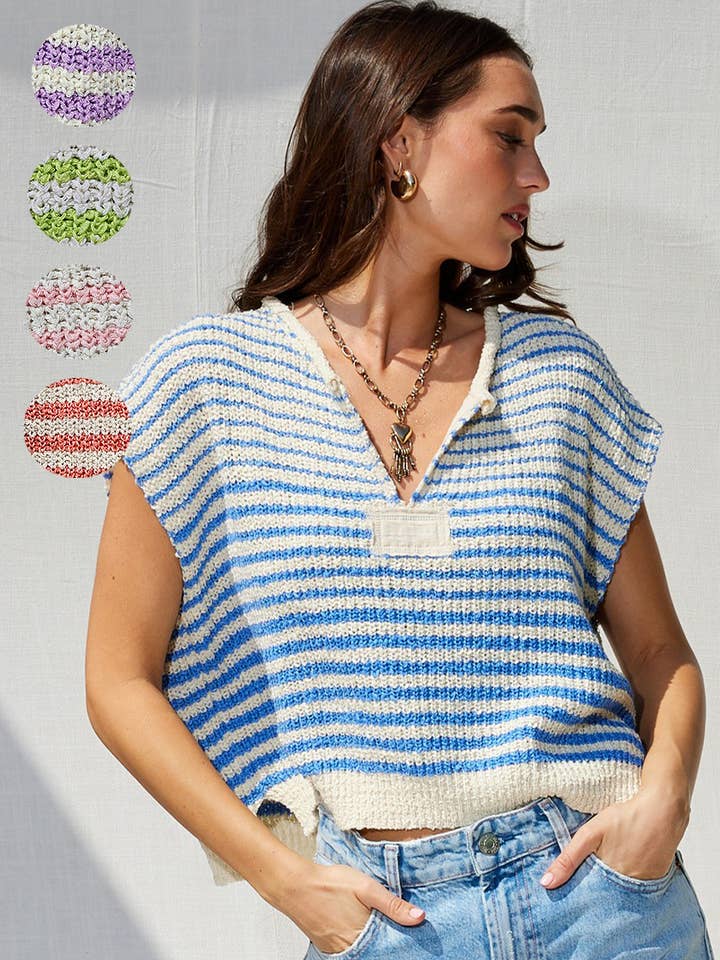 Best verkochte gestreepte trui met kapmouw en slouchy pasvorm voor de herfst voor wholesale door ILLA ILLA