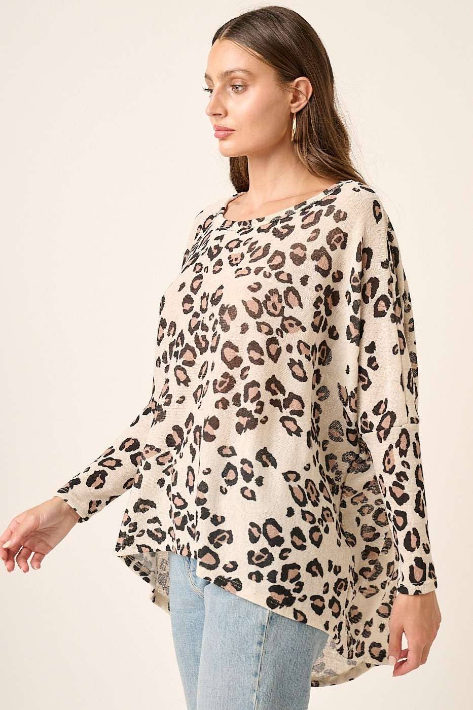 mittoshop - Wholesale Knit Top - Women's - T10261-LEOPARD PRINT RND NECK OVERSIZED KNIT TOP3