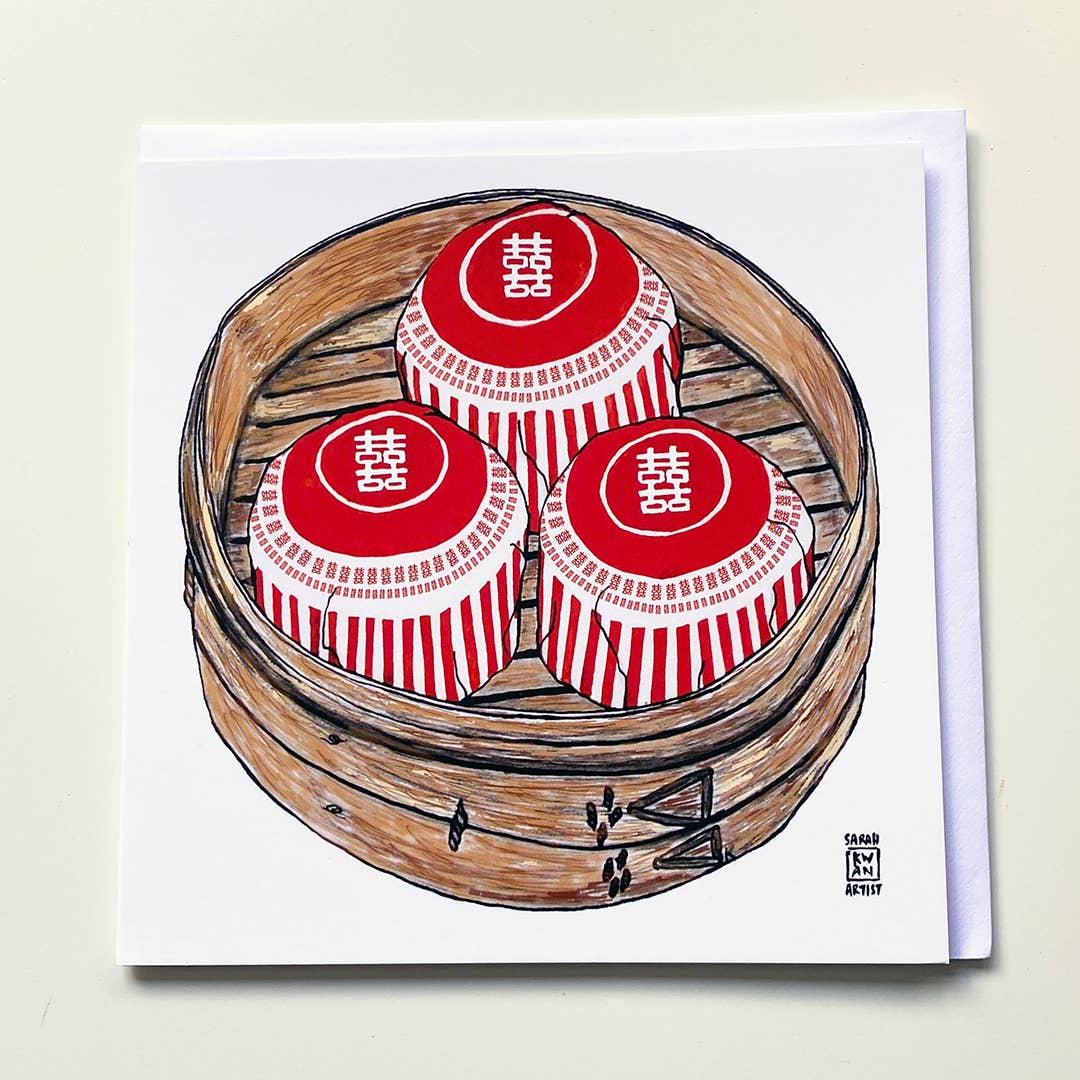 Sarah Kwan Artist – wholesale Everyday greeting card – Teacake Dim Sum Greetings Card0