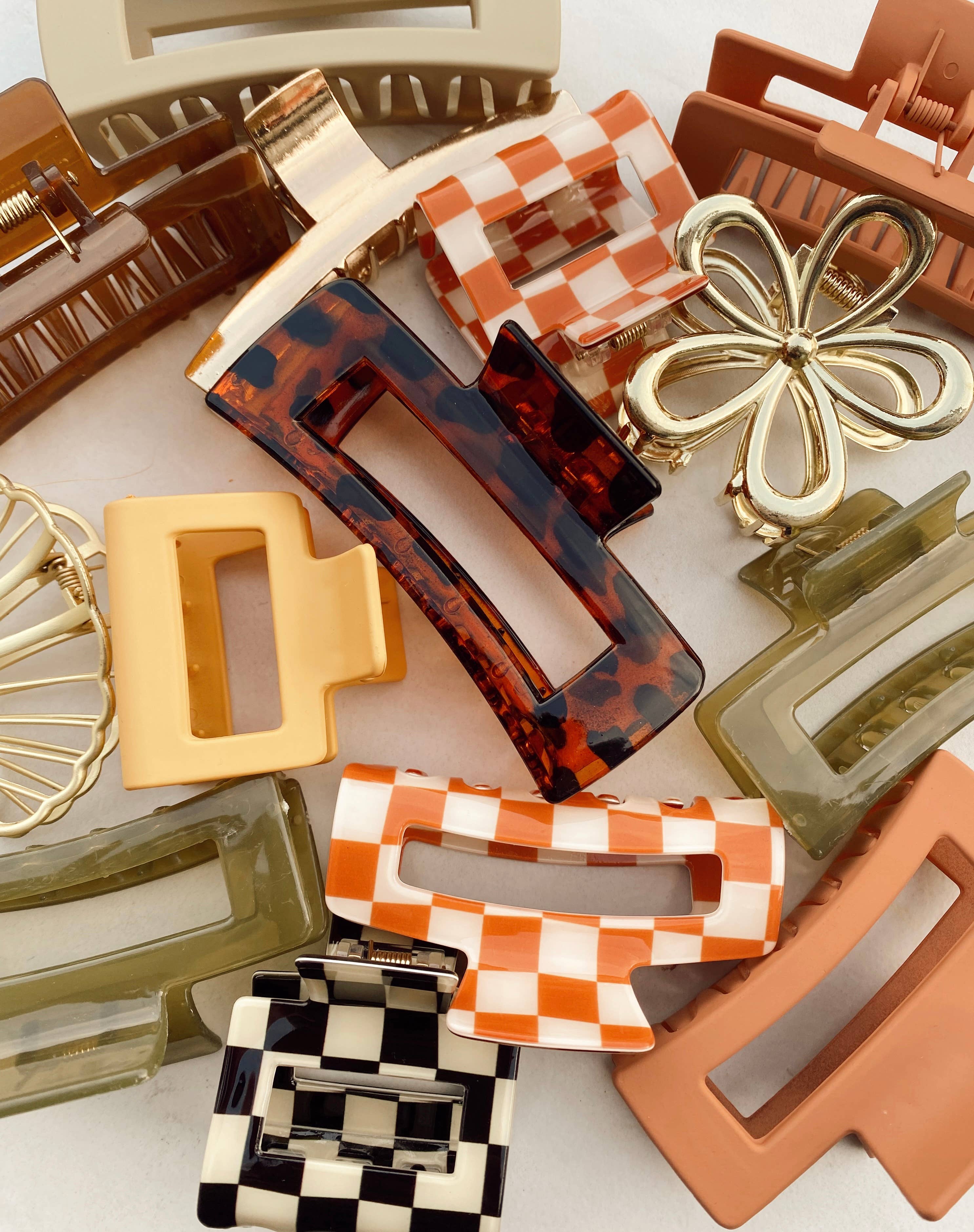 Saige Collective - Venta al por mayor Horquilla para el pelo - Mujer - Paquete de 10 pinzas de garra Retro Otoño para cabello1