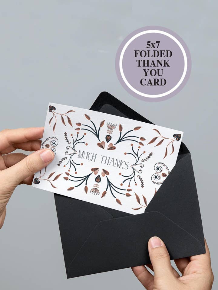 Much Thanks Card, Blank Greeting Cards, Note Cards for wholesale by Beth Ann Erickson Designs