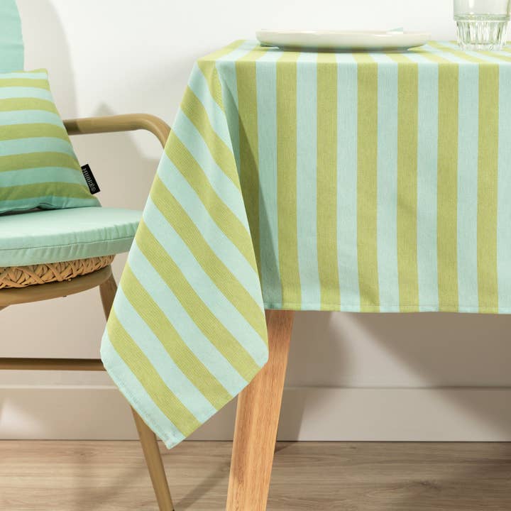 SG HOGAR - Wholesale Tablecloth - Maglia Raya Pistachio and Turquoise Jacquard Tablecloth4