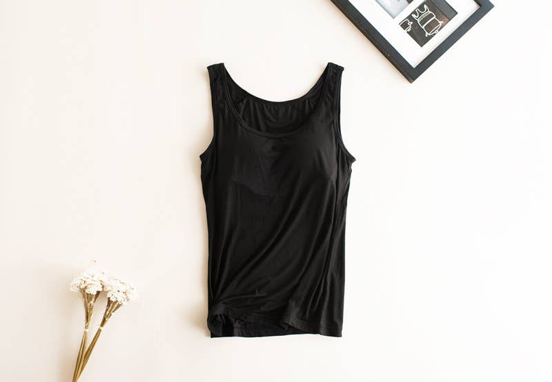 HIDDENBRAND - Wholesale Tank Top - Women's - Essential Basic Soft Modal tank top w built in bra34