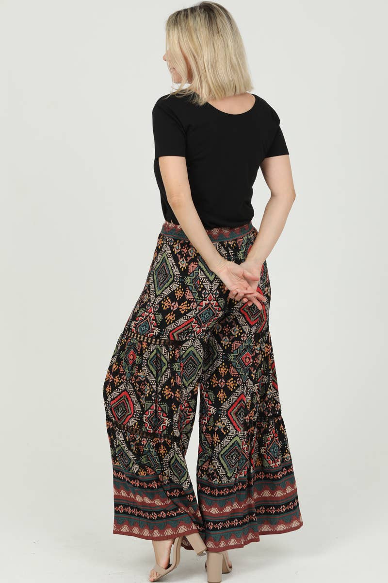 Nostalgia - Wholesale Pants - Women's - N5R84-FQ68 WIDE LEG FLARE PANTS WITH LACE DETAILS2