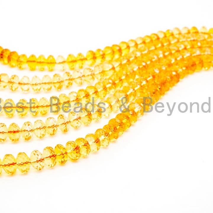 Quality Natural ondelle Faceted Citrine Beads, sku#V10c for wholesale by BestBeads&Beyond