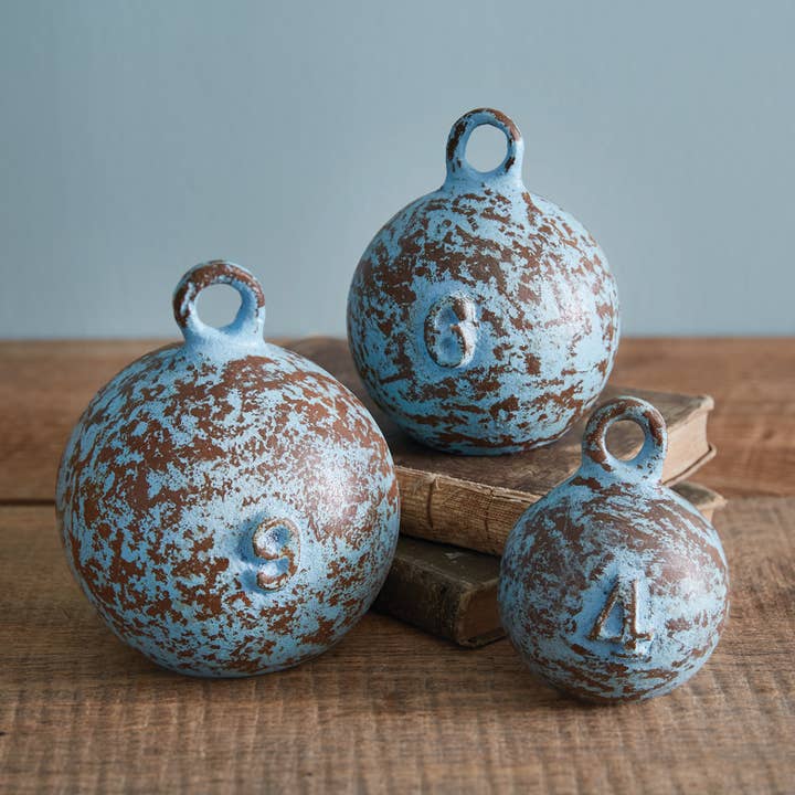 CTW Home Collection - Wholesale Decorative Tabletop Object - Set of Three Weathered Nautical Weights