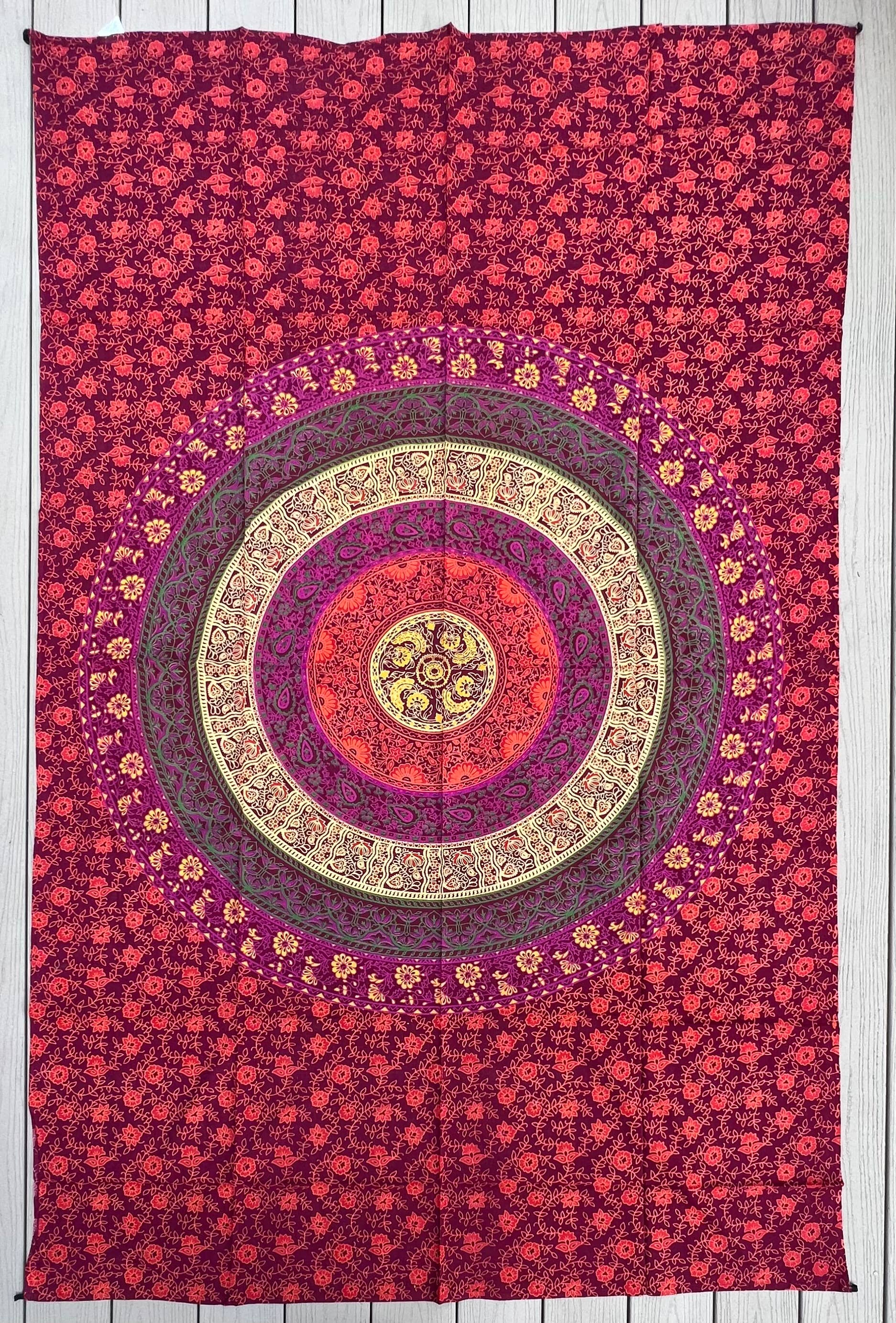 Lungta Imports - Wholesale Tapestry/Textile - Floral Mandala Tapestry Wall Decor Beach Throw 80X50 Inches4