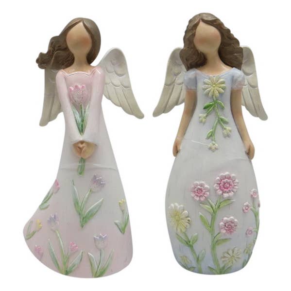 Cubby House by Malmar - Wholesale Decorative figurine - 16cm Angel With Floral Dress 2 Asstd0