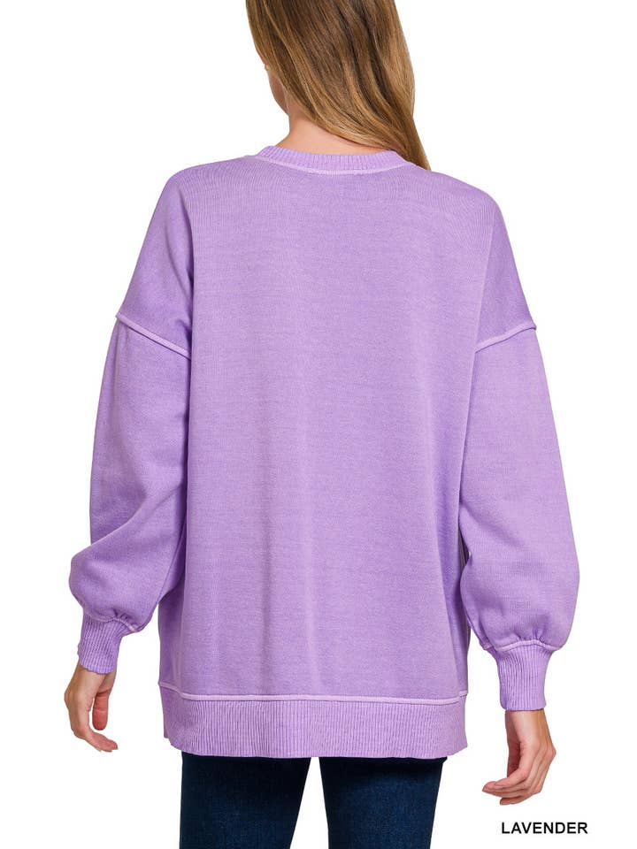 Vanilla Monkey - Wholesale Sweatshirt - Women's - Pigment Dye Fleece Hi-low Hem Pullover With Pocket8
