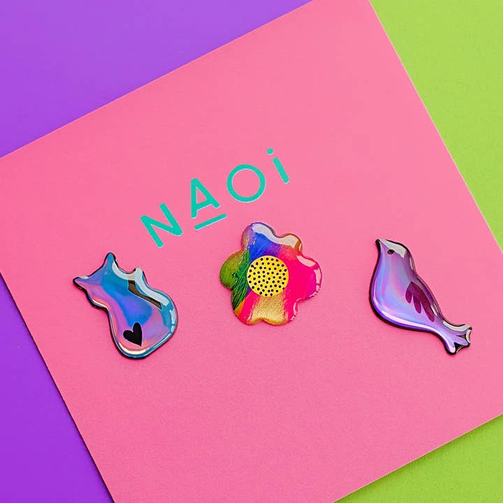 Set of 3 Mini Pin Brooches - Handmade to Order for wholesale by Naoi