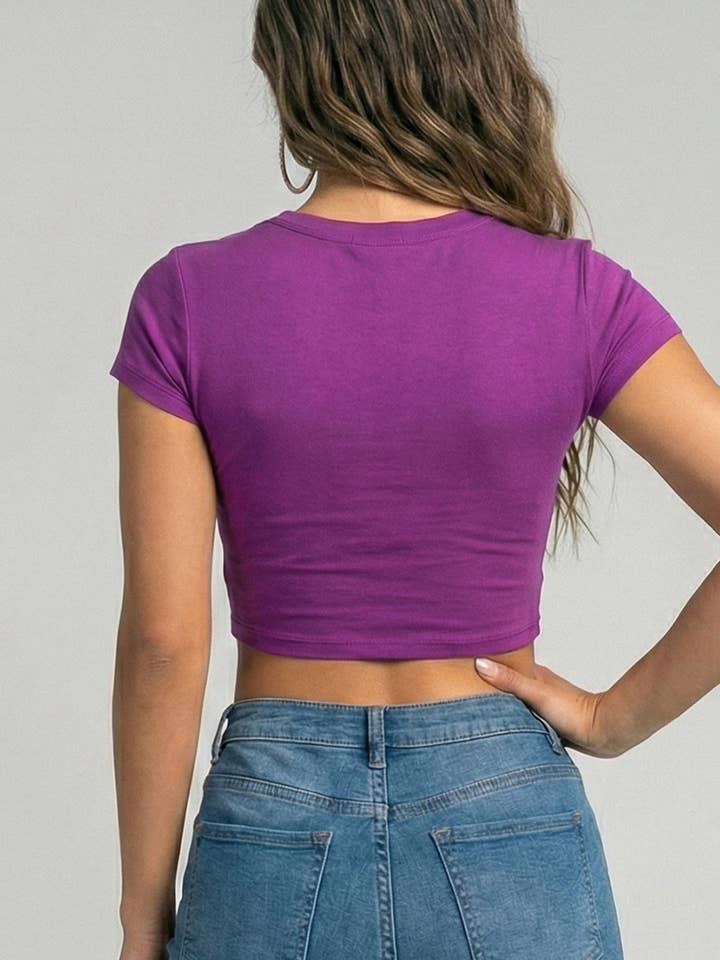 CAPELLA APPAREL - Wholesale Knit Top - Women's - Short Sleeve Roundneck Crop Top17