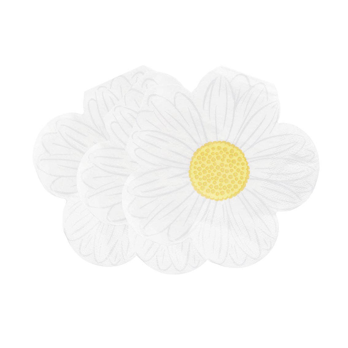 Talking Tables EU - Wholesale Disposable Napkin - Shaped Daisy Floral Napkins | 20 Pack | Summer Party |3