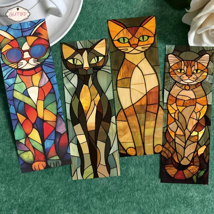 Magnifique Hearts - Wholesale Bookmark - Cat-Themed Stained Glass Style Bookmarks – Artful Markers