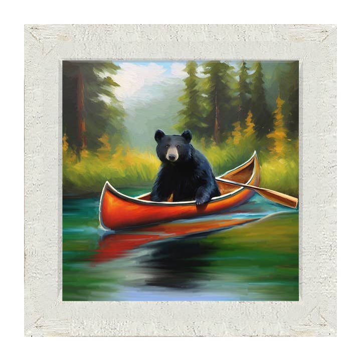ginger blue - Wholesale Art Print - Black bear in Canoe