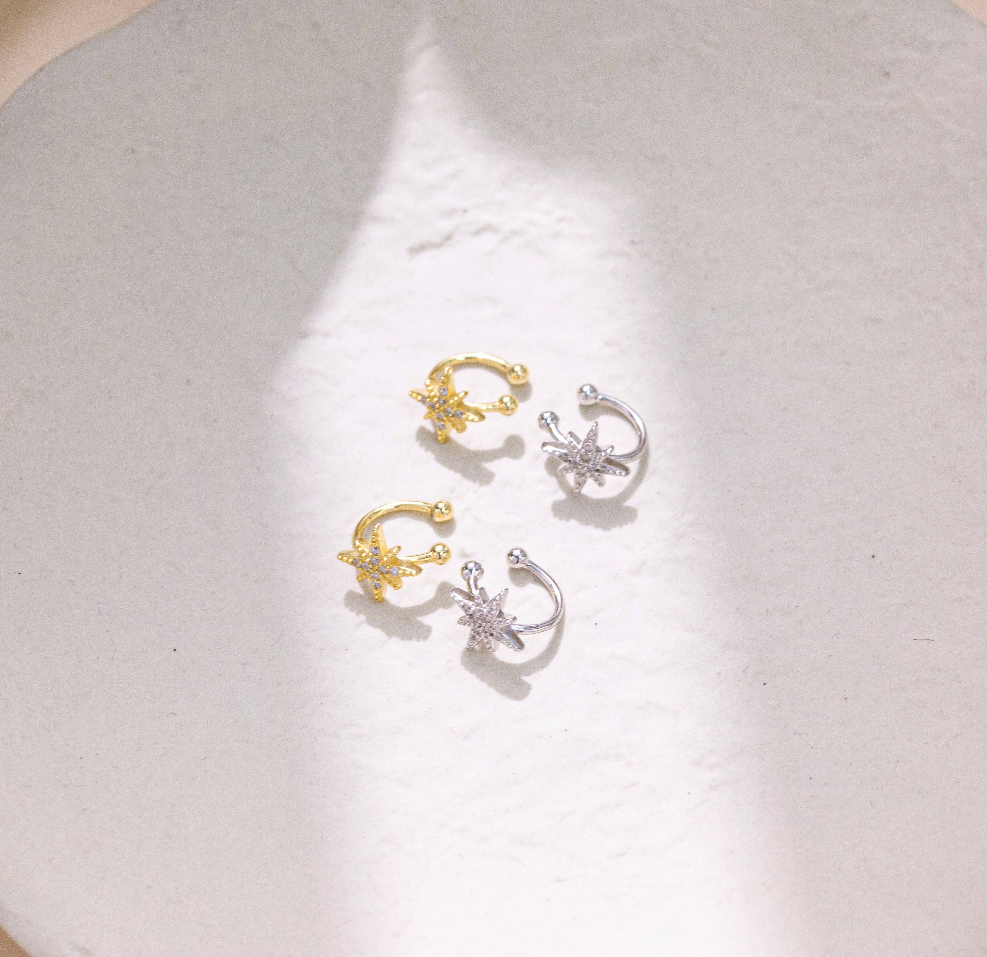 happyzzzsu – wholesale Earcuff-örhängen – 925 Sterling Silver Star öronmanschetter6