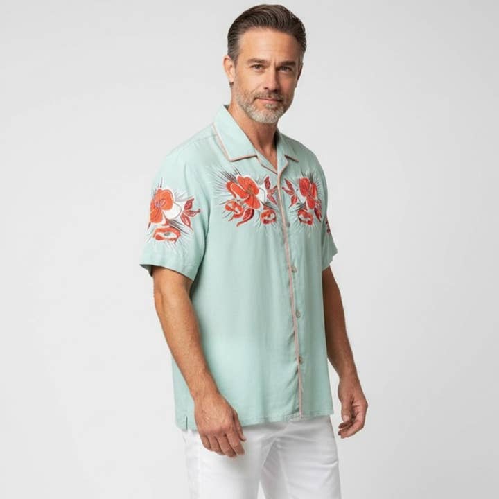 Virgoan Wish LLC - Wholesale Button Down Shirt - Men's - Caicos | Men's Short-Sleeved Shirt | Available in Europe