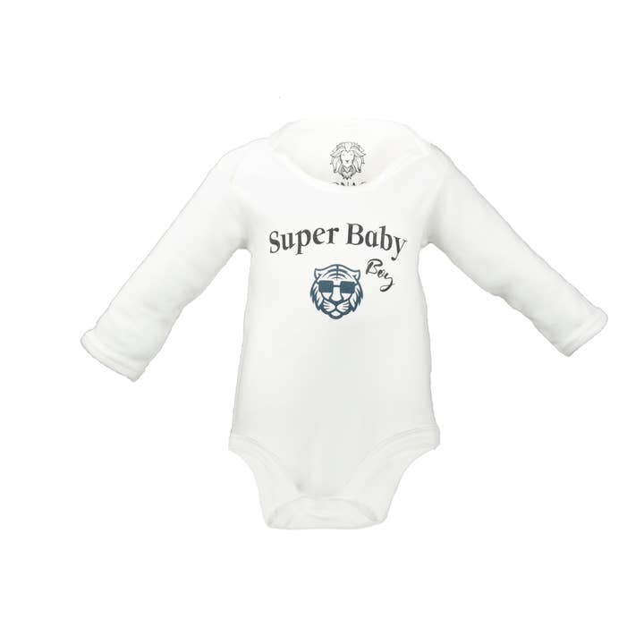 Macacão super bebê menino algodão orgânico por atacado de BONAGI