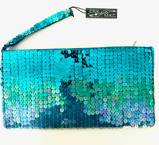 Erik & Mike - Wholesale Clutch bag – women's - Sequin clutch both sides sequins Special $8 Turquoise ombre