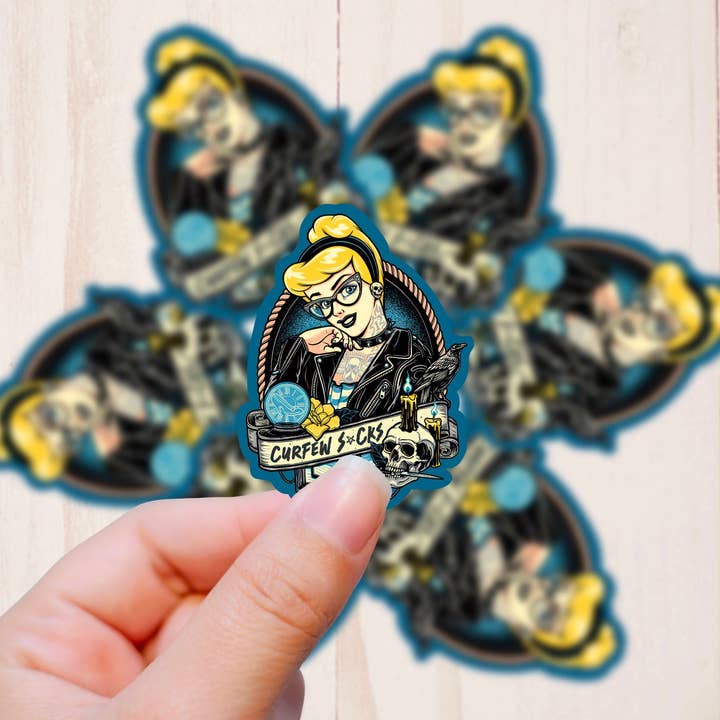 Goth Punk Princess, Cindy, Vinyl Sticker for wholesale by Graceful Darkness, LLC