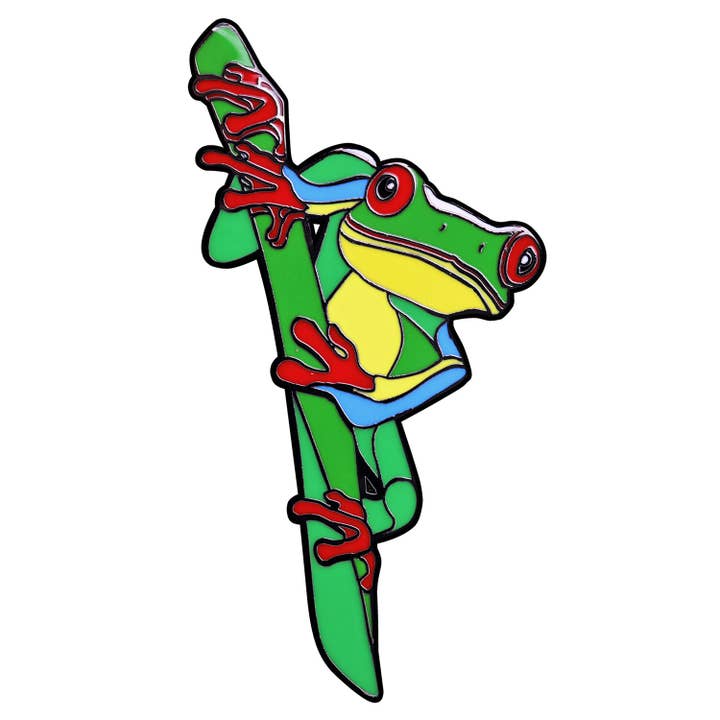 Little Critterz - Wholesale Lapel pin/button - Red Eyed Frog Realistic Pin