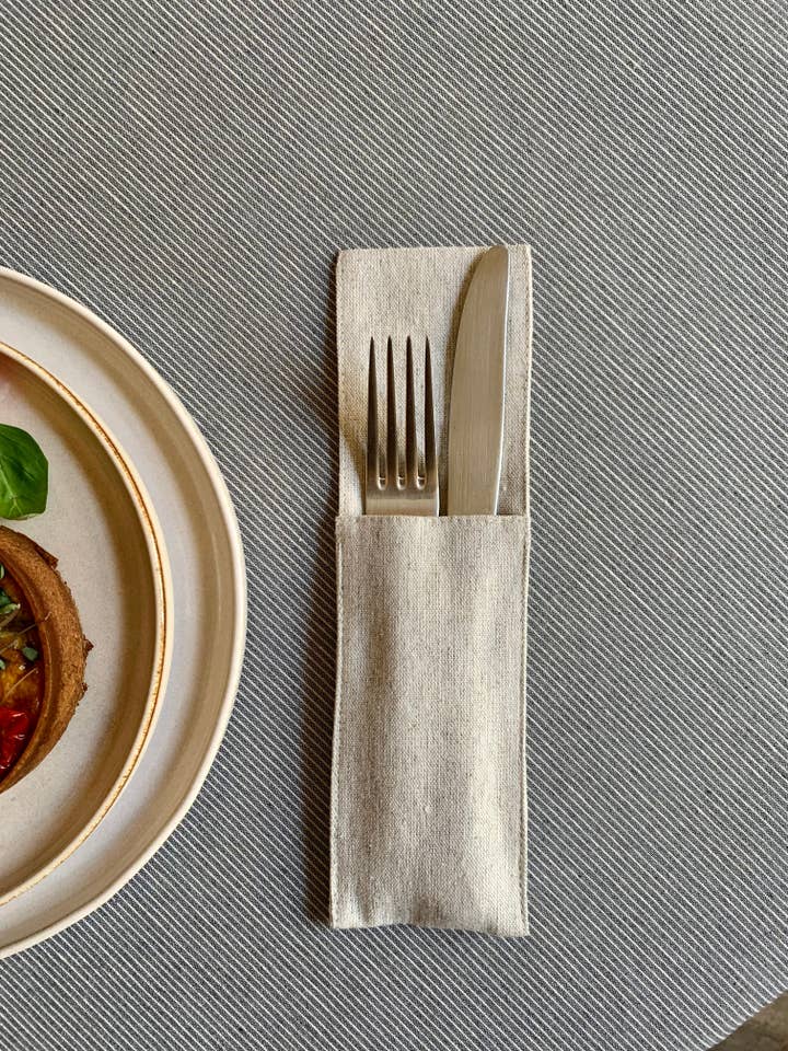 Porte-couverts en coton recyclé imprimé | Nord 3 pour la vente par Hortensias Home