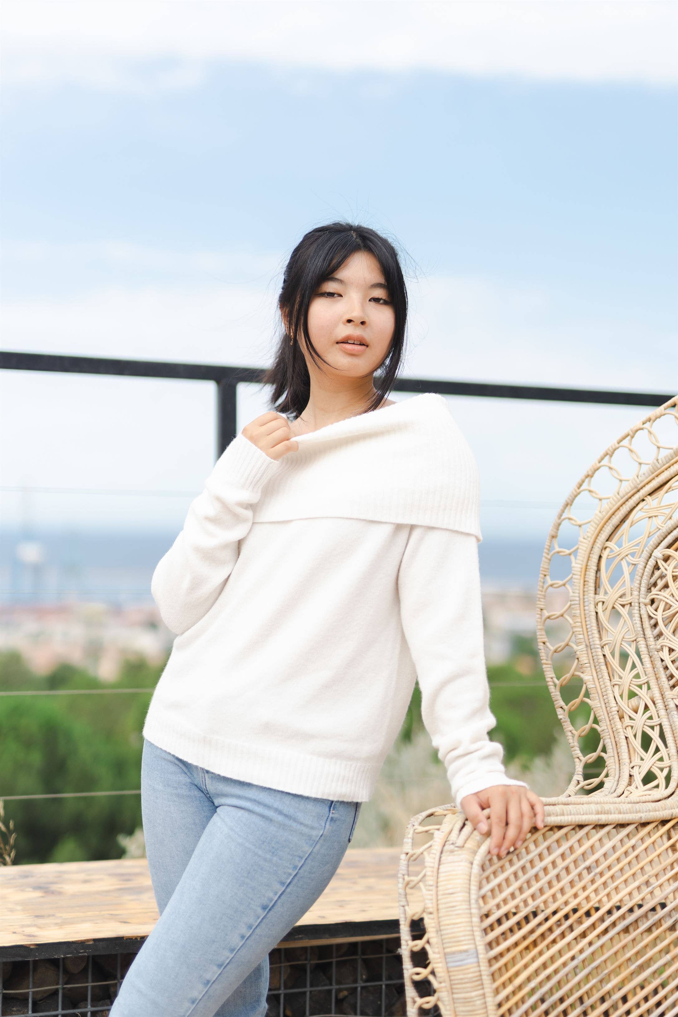 Cecile Wang - Wholesale Knit Sweater - Women's - YF570545 Off Shoulder Sweater3